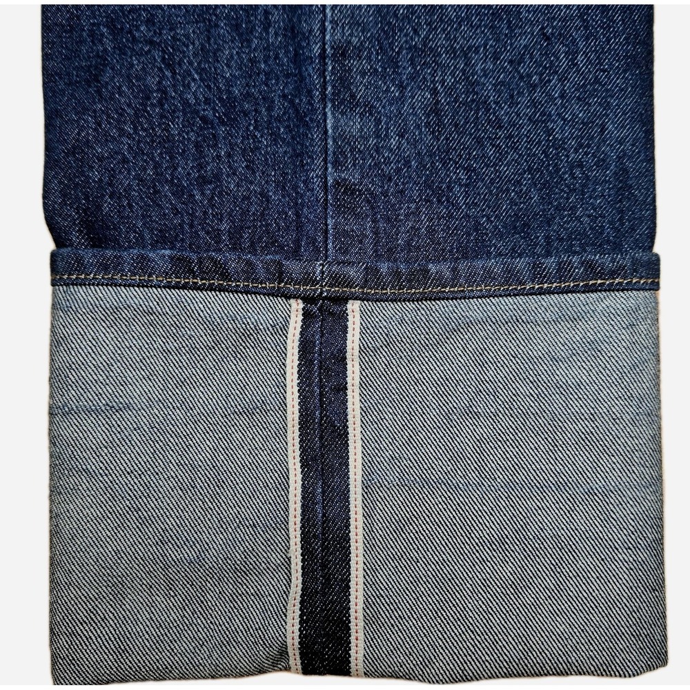 Levis 501 '90s Cuff Straight Selvedge Denim Jeans 28x36 Rinsey Rinse Button Fly - Picture 9 of 16